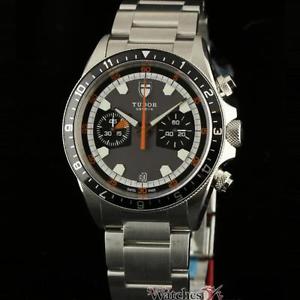 Tudor New Heritage 70330N Stainless Steel Grey Black Box/Paper/2YrWarranty #TD3