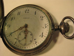 Rare Havila Precision Pocketwatch in Original .800 Silver Hunter Case [A24]