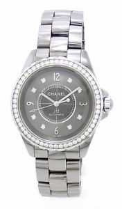 CHANEL J12 black ceramic double diamond bezel 12P Date 42mm Men's AT watch H2014