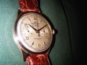 WAN WIT,38mm.,oro18kt,cronografo perfetto,vetro brevettato Isoflex,antimagnetico
