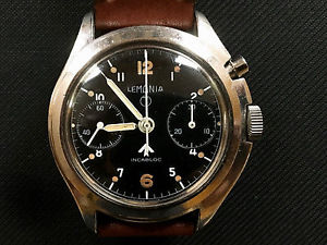 Vintage Military Lemania One Button RAF chronograph