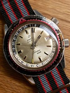 Vintage Enicar Sherpa Guide Mark II GMT WorldTimer Supercompressor Diver Oyster