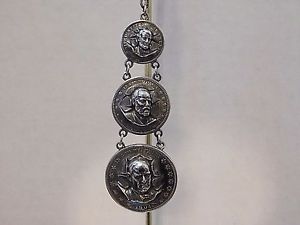 Rare Antique Watch Fob Of 3 Assassinated Presidents Pop Out Coins all 1904