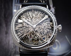 Handcrafted Meteorite Ice Stainless Steel men's watch mechanical movement