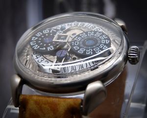 Handcrafted/made Jumping Hour men's watch automatic mechanical movement!