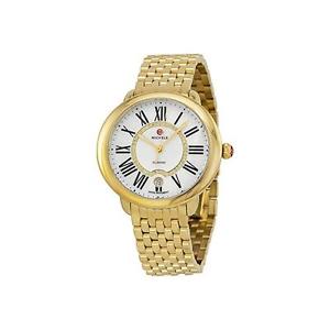 MICHELE WOMEN'S 36MM GOLD PLATED BRACELET SWISS QUARTZ WATCH MWW21B000017