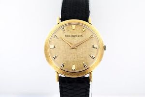 Vintage Men's 18kt YG Black Starr & Gorham Watch w/ Leather Band