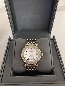 Michele Two Tone Gold / Silver Diamond Caber Ladies Watch