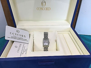 Ladies Concord Sportivo Stainless Steel Diamond Bezal  and Diamond Dial Watch.