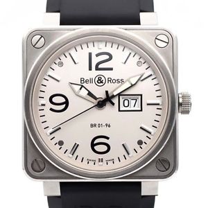 Free Shipping Pre-owned Bell & Ross Aviation BR 01-96 SS / Rubber Automata