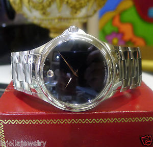 Mens MOVADO Classic Ref. 84 P2 1890 Automatic Stainless Steel Black Face Watch