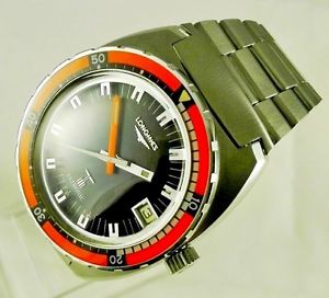 LONGINES ULTRONIC 6312 VINTAGE 1970 OVERSIZE DIVER WATCH WITH BOX AND PAPERS !