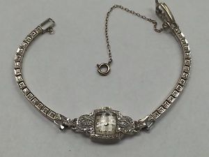 Vintage $4000 1.25ct Diamond 14k White Gold NICOLET Ladies Watch STUNNING!