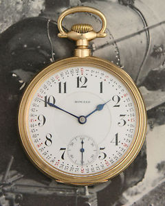 Minty 1908 MONTGOMERY DIAL 23 Jewel E. Howard 14 KARAT GOLD Series 0 Pocketwatch