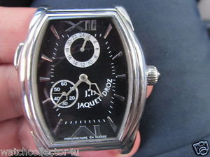 Very Rare Jaquet Droz GRANDE GMT Solid Stainless Men's Watch Automatic 38mm