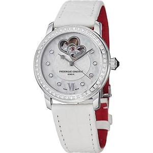 FREDERIQUE CONSTANT WOMEN'S 34MM LEATHER BAND AUTOMATIC WATCH FC-310WHF2PD6