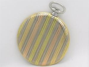 VERY FINE 1930'S EXTREME THIN 18K SWISS BANDED MULTICOLOR 48MM GOLD POCKET WATCH