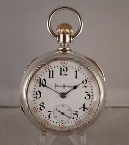 ANTIQUE ILLINOIS BUNN SPECIAL 23j COIN SILVER OPEN FACE 18sRAILROAD POCKET WATCH