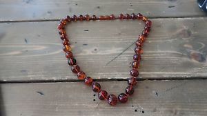 Vintage Natural Baltic Amber Graduated Bead Necklace 22 inches