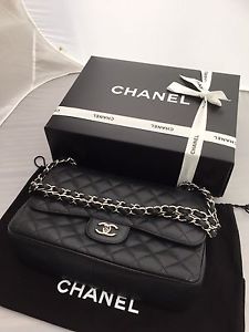 CHANEL CLASSIC JUMBO BLACK 2.55 QUILTED CAVIAR LEATHER BAG HARRODS RECEIPT