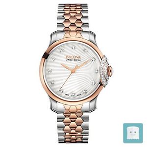 BULOVA ACCU SWISS BELLECOMBE 34 MM-OROLOGIO DA DONNA AL QUARZO CON DISPLAY AN...