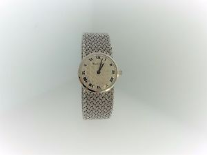 Antique Bueche Girod  Woven Wrist Watch- 18k White Gold
