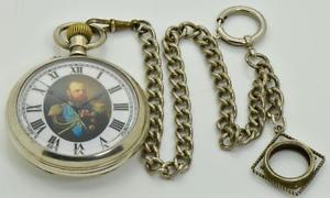 Imperial Russian Army Officer's Pavel Buhre enamel award pocket watch&chain fob