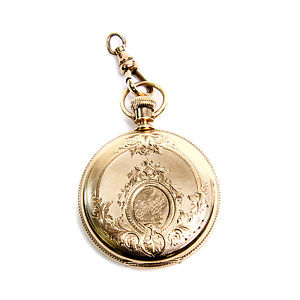 A.W. co Waltham Gold Tone Pocket Watch