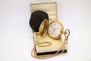 "The Lord Watch" Taschenuhr in 585er Gold mit Feuervergoldeter Taschenuhrkette
