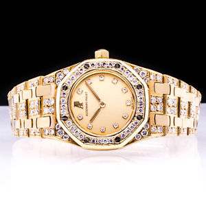 AUDEMARS PIGUET 18K GOLD ROYAL OAK BRILLANTEN LUXUSDAMENUHR VP: 55000 Euro