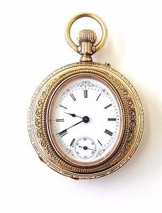 14Kt Gold Oval Open Face Keyless Lever PW, Ch. Suchy & Fils, No.34792, c 1900's