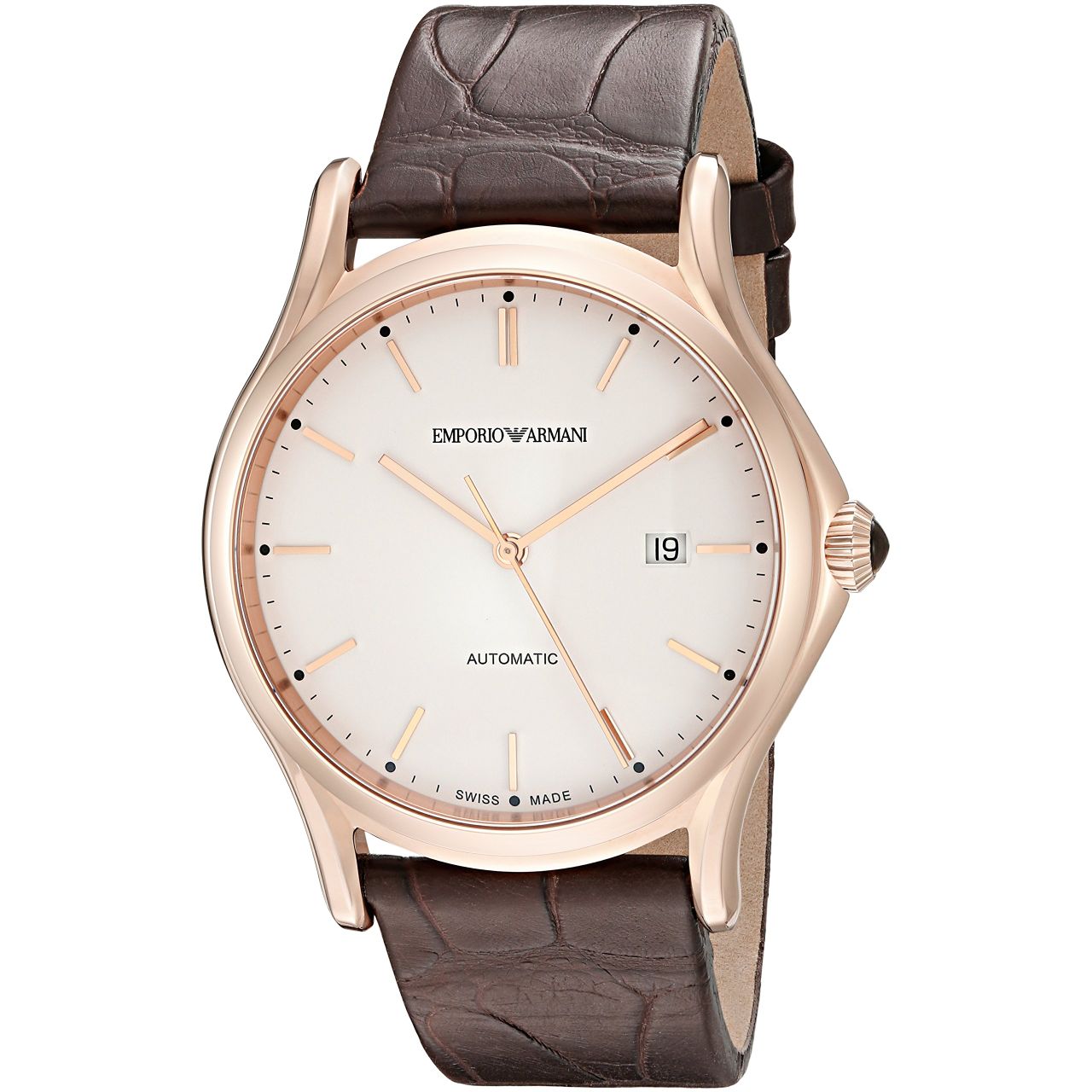Emporio Armani Swiss Made Men's ARS3012 Analog Display Swiss Quartz Brown Watch