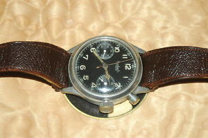 WW2 Authentic Hanhart Luftwaffe Fliegerchrono Pilot's Watch Winds & Runs