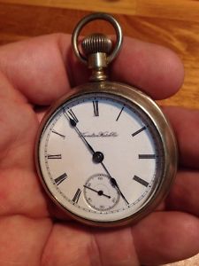 7 Jewel Hamilton, 18 Size, Lever Set, Open Face Pocket Watch