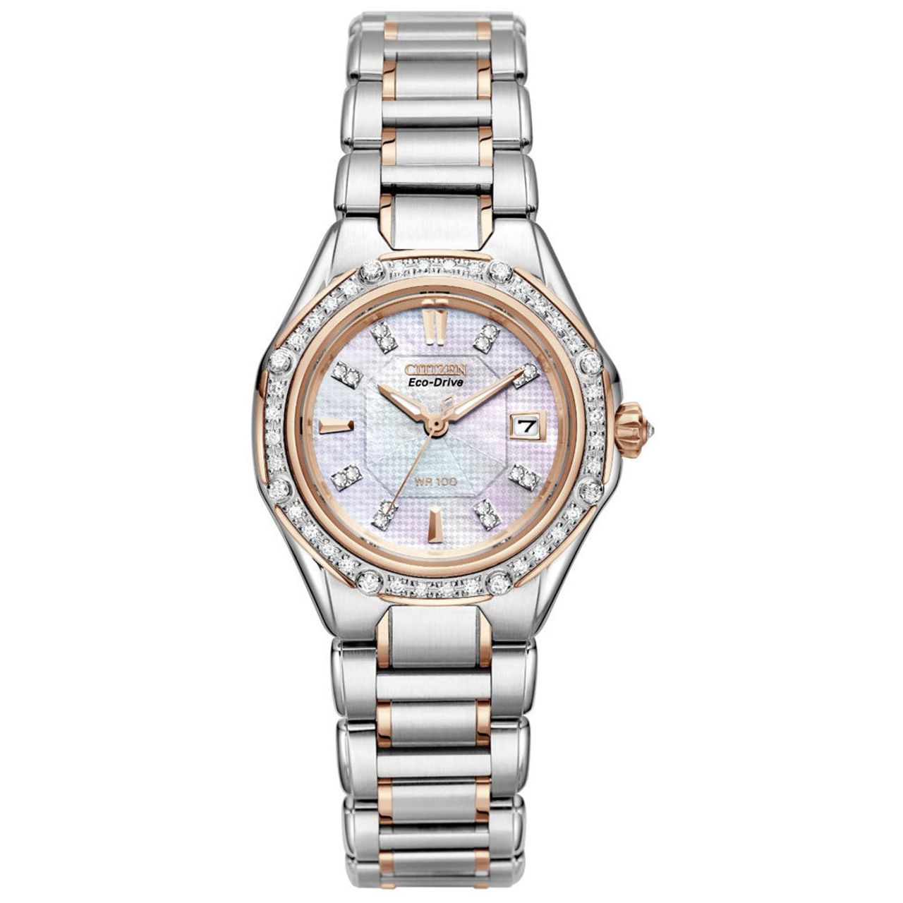 Citizen EW2096-57D Womens Mop Dial Watch with Stainless Steel Strap