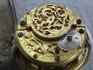 VERGE FUSEE POCKET WATCH PAIR CASE CALENDAR REPOUSSE by TARTS year 1792