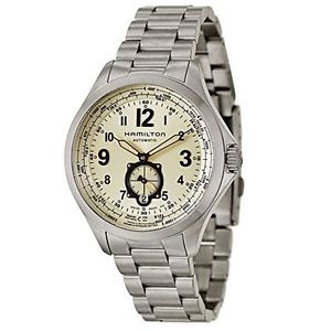 Hamilton H76655123 Mens Gold Dial Automatic Watch with Stainless Steel Strap