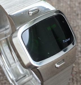 Vintage Pulsar Green LED Time Computer Watch "Greenie" WORKING!!