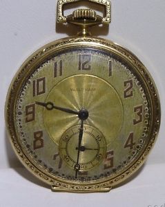 1922 14k Gold Waltham Pokcet Watch 17 Jewels Royal Size 16 Refinished Estate