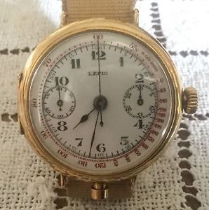Lepic Chrono, solid gold 18kt, year 1915 ca, vintage
