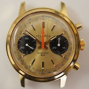 Vintage Helbros chronograph GOLDEN PANDA watch Valjoux 7733
