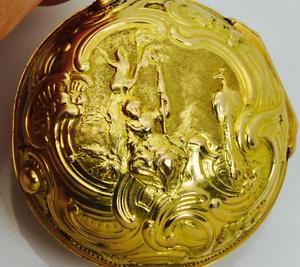 WOW! Museum Martineau 22k coin gold pair case Repousse Verge Fusee pocket watch