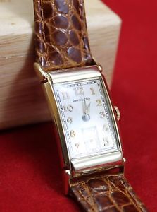 1949 Hamilton GILMAN 19 Jewel Grade 982M 14K Gold Deco Wrist Watch