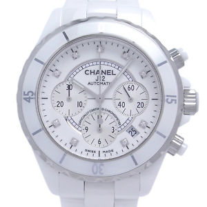 Free Shipping Pre-owned CHANEL J12 H2009 8P Diamond White Dial Automatic 41mm