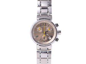 Free Shipping Pre-owned LOUIS VUITTON Tambour Chronograph Q1322 SS Quartz