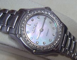 Automatic EBEL 1911 Diamond Bezel Mother of Pearl  Dial, Stainless Steel Watch