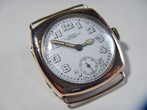 9ct SHEPPO Mens Watch Chronometer Lever Registered 9k Gold 1920's Very Rare