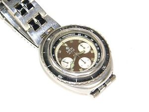 Vintage 70's Zodiac SeaWolf  Chronograph Super Divers Watch Valjoux 726 Movement