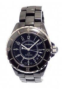 CHANEL J12 Black Ceramic H0685 SS Black Dial Auto Mens Watch Only FS MC #1397
