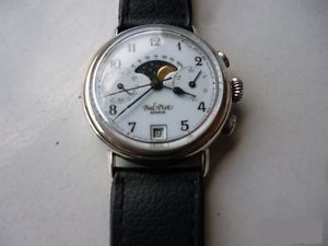 Vintage Paul Picot Silver Moonphase Chronograph